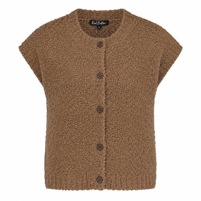 Red Button vest mouwloos boucle SRB5074 Mud Red Button vest mouwloos boucle SRB5074 Mud
